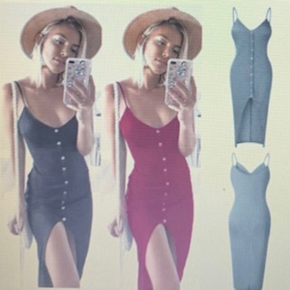 Sexy Side Split Midi Party Summer Dress